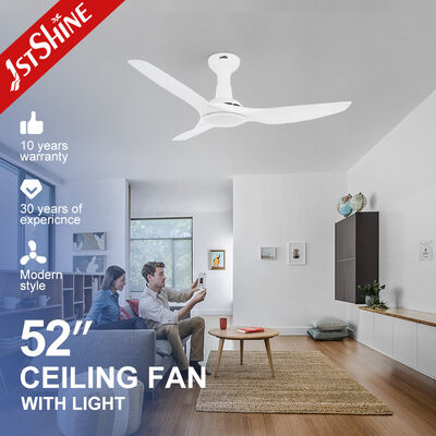 Good price Power Saving AC Motor Plastic Ceiling Fan White Warm Yellow Light online