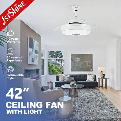 Good price WiFi Control 6 Speeds 35W retractable fan light With Hidden Blade online